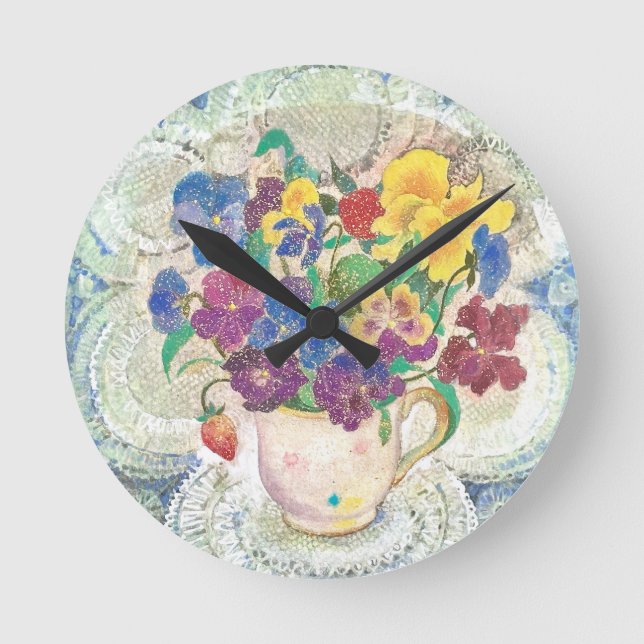 Relógio Redondo Sweet Afternoon: Luminous (Frente)