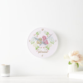 Relógio Redondo Sweet Wreath Bunny Round Clock
