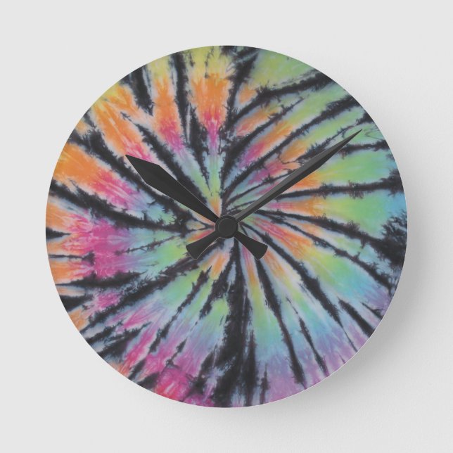 Relógio Redondo Swirl Tie Dye (Frente)