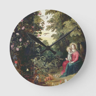 Relógio Redondo T32789 Madonna e a criança em uma paisagem (paine