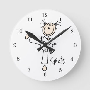 Relógio Redondo T-shirts e presentes de Karate Girl