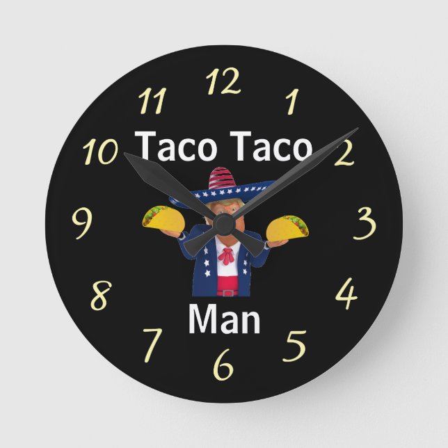 Relógio Redondo Taco Taco Man Clock (Frente)