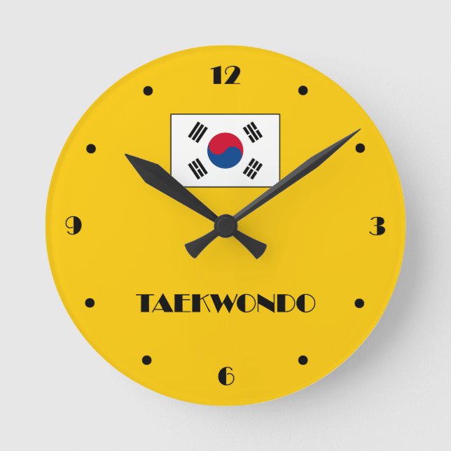 Relógio Redondo Taekwondo Wall Clock (Frente)
