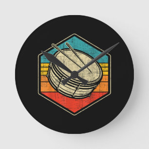 Relógio Redondo Tambor de Snare da Vintage Retroativa - Linha de t