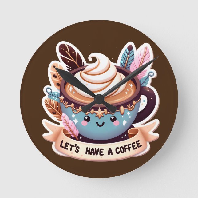 Relógio Redondo Tampa do café (Frente)