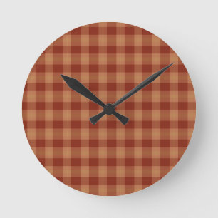 Relógio Redondo Tan Tartan Wall Clock