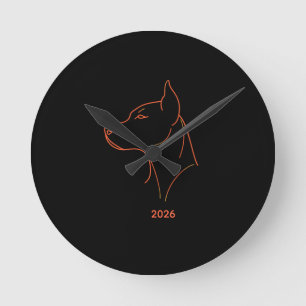 Relógio Redondo Tapeçaria de mesa com arte minimalista personaliza