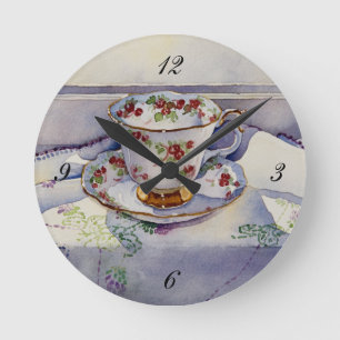 Relógio Redondo Teacup 1799 no linho