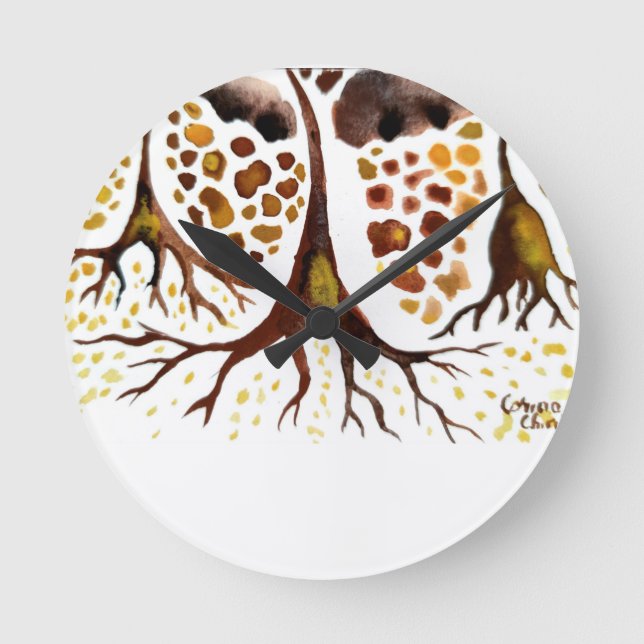 Relógio Redondo Tecido com células neurais (Frente)