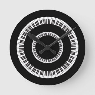 Relógio Redondo Teclas do teclado do Piano