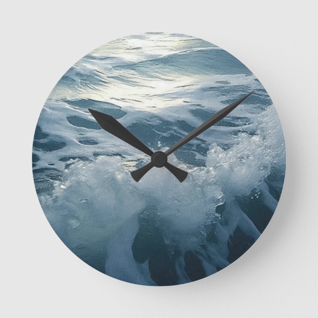 Relógio Redondo Tema das ondas de esmagamento (Frente)
