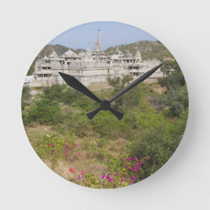 Relógio Redondo Templo Jain de Ranakpur, Ranakpur, Rajasthan, Índi