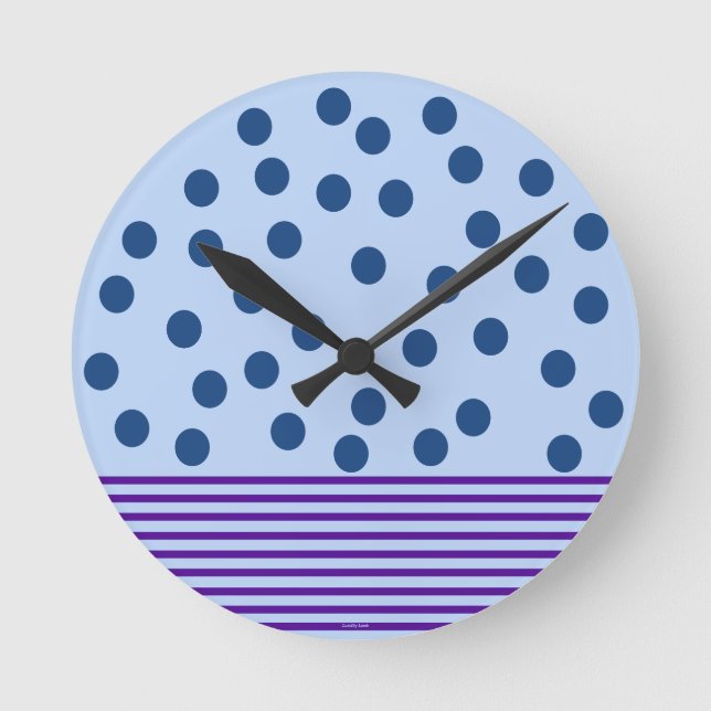 Relógio Redondo Tempo Azul e Roxo para Diversão (Frente)