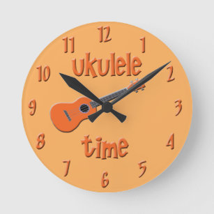 Relógio Redondo Tempo do Ukulele