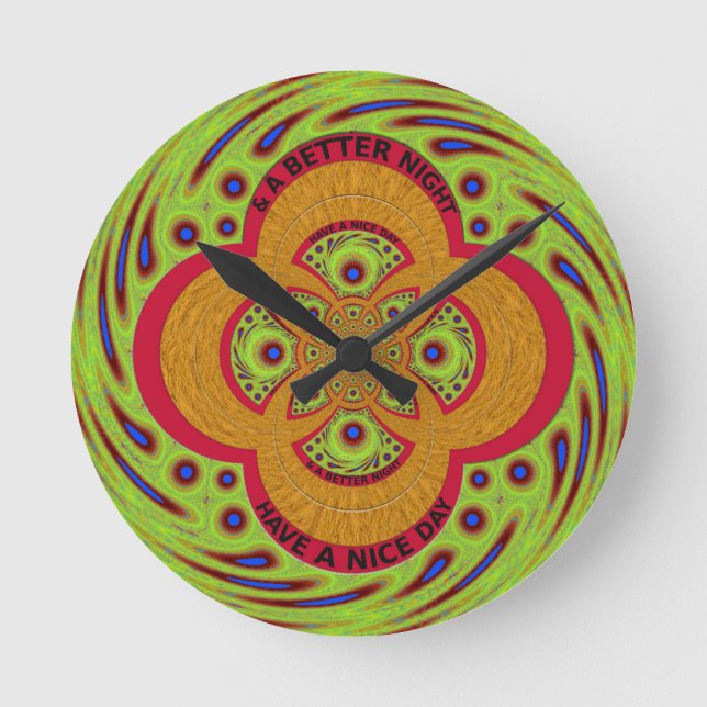 Relógio Redondo Tenha um belo dia (Frente)