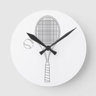 Relógio Redondo Tênis Racket Wall Clock