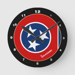 Relógio Redondo Tennessee Flag & Tennessee fashion /design EUA