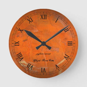 Relógio Redondo Terra vitrificado - cotta Wallclock