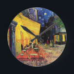 Relógio Redondo Terraço do café de Van Gogh na noite<br><div class="desc">Terraço do café de Van Gogh na noite</div>
