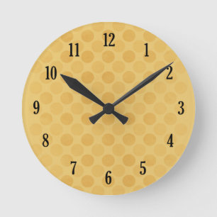 Relógio Redondo Teste padrão amarelo desvanecido retro dos