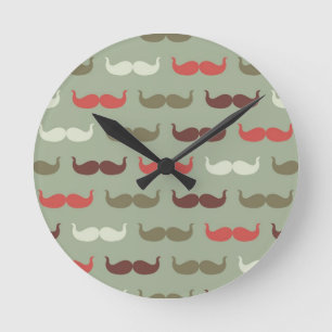 Relógio Redondo Teste padrão do vintage com bigode