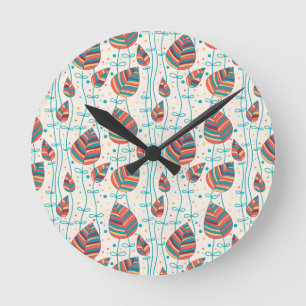 Relógio Redondo Teste padrão floral 5