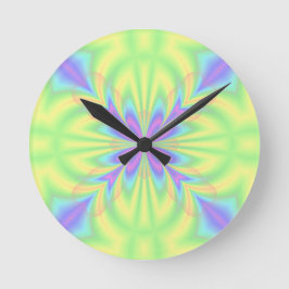 Relógio Redondo Teste padrão roxo e verde brilhante