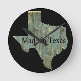Relógio Redondo Texas State Map Rugged Lumber Wall Clock