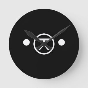 Relógio Redondo Texto Emoticon Japonês - Kuma Bear Kaomoji