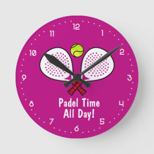 Relógio Redondo Texto personalizado 🎾 Padel O’Clock