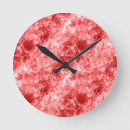 Relógio Redondo Textura vermelha amassada