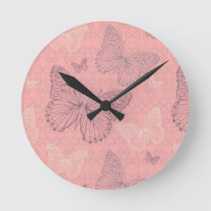 Relógio Redondo The Butterfly Pink