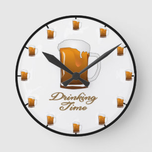 Relógio Redondo The 'Drinking Time' Beer Clock