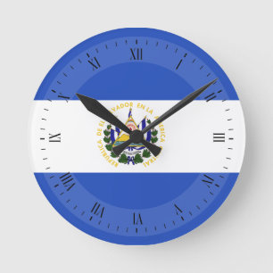 Relógio Redondo The Flag of El Salvador