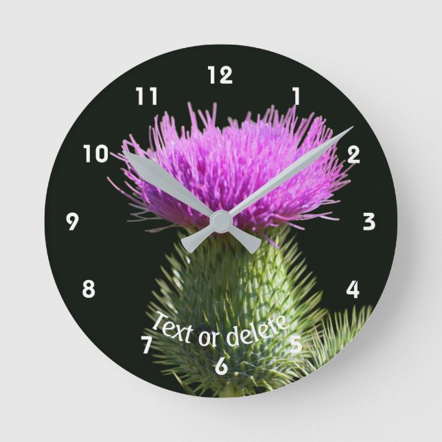 Relógio Redondo Thistle Flower Personalized (Frente)
