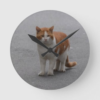 Relógio Redondo Thomas Ginger E Gata Branca