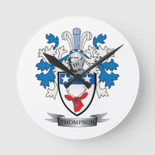 Relógio Redondo Thompson Family Crest Casaco de Armas