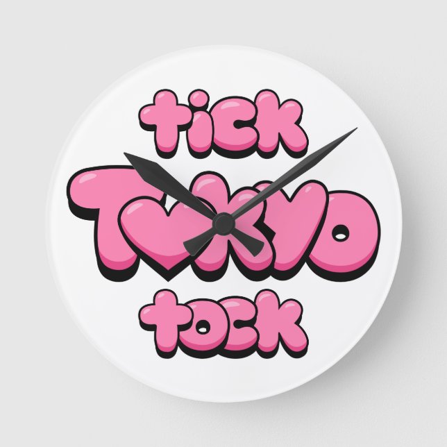 Relógio Redondo Tick Tock Tokyo Oclock (Frente)