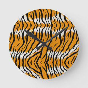 Relógio Redondo Tiger Skin Animal Print Pattern Design