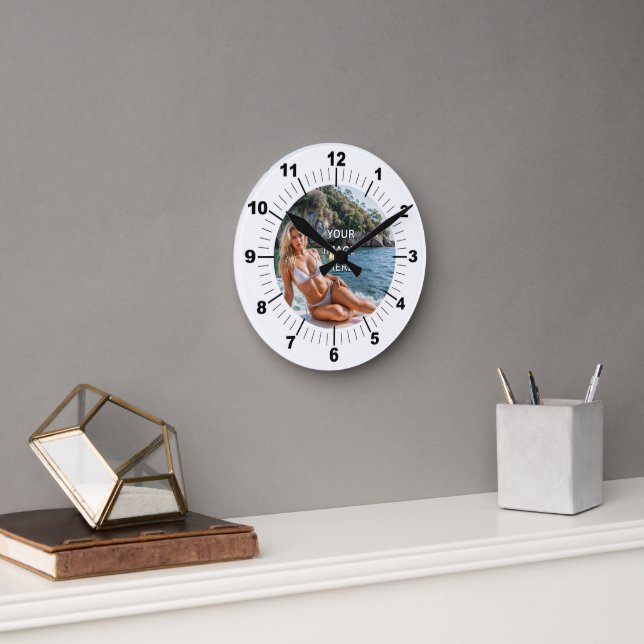 Relógio Redondo TIME! ⏰ Custom Wall Clock – Add Your Design (Escritório)