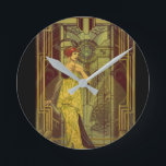 Relógio Redondo Time for Art Deco<br><div class="desc">This collage portrays the iconic fashion and architectural designs of Art Deco.</div>