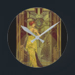 Relógio Redondo Time for Art Deco<br><div class="desc">This collage portrays the iconic fashion and architectural designs of Art Deco.</div>