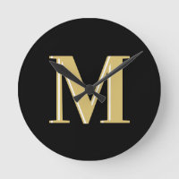 Típica de monograma moderna preto dourado