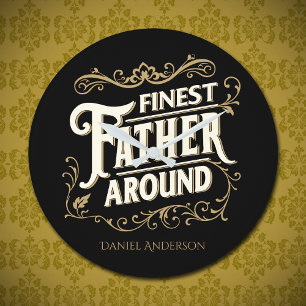 Relógio Redondo Tipografia Elegante Legal Retro Vintage