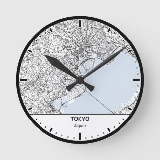 Relógio Redondo Tokyo Clock City Line Art