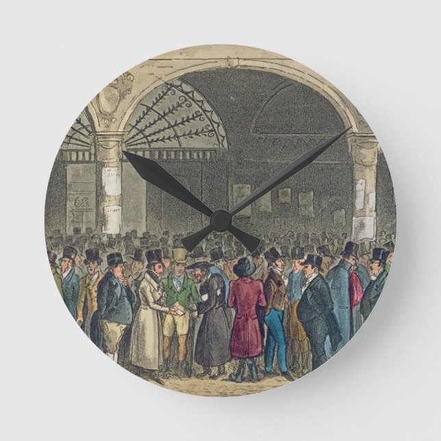 Relógio Redondo Tom & Jerry que visitam a bolsa de valores, 'de (Frente)