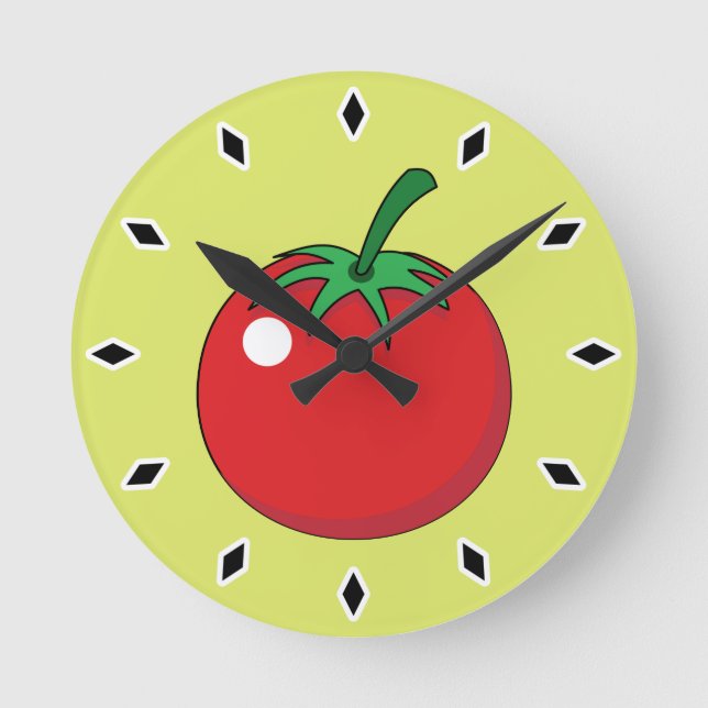 Relógio Redondo Tomate Vermelho (Frente)