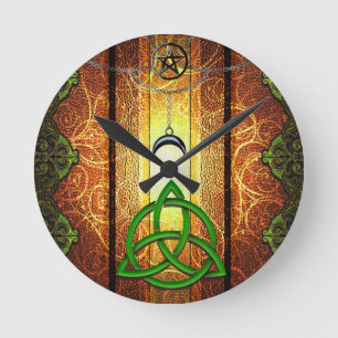 Relógio Redondo Tomo Pagão Feitiços de Magia Negra Wicca & Bruxari