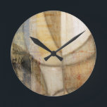 Relógio Redondo Tons de pintura de toner texturizados<br><div class="desc">Uma criação do Vision Studio,  esta pintura de tons de terra com textura áspera é cheio de cores internas. Creme,  marrom e bronzeado são cortados em formas diferentes por linhas grossas. Personalize um produto Zazzle com este impressão de excelente hoje!</div>
