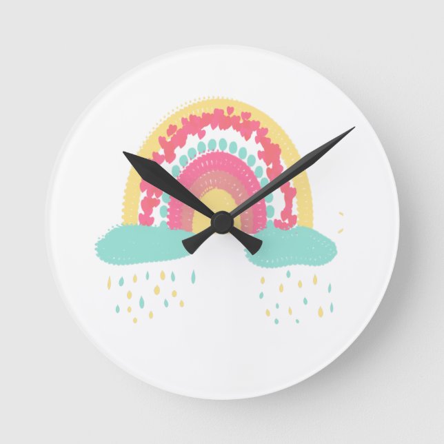 Relógio Redondo Tootsie Fruity Rainbow Round Clock (Frente)